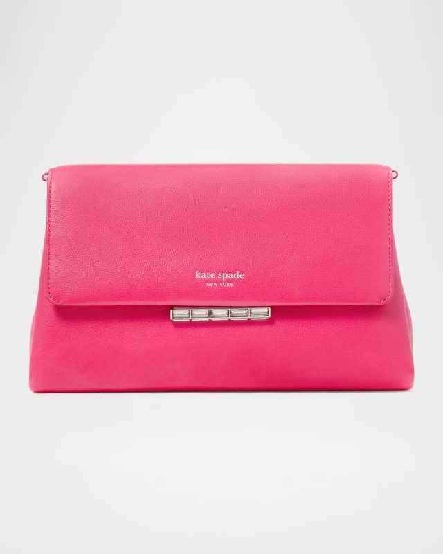 grace lock embellished leather clutch bag